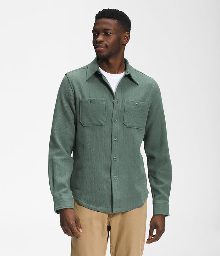 The North Face Mens Shirt Valley Twill Flannel 829BALYVS - Green